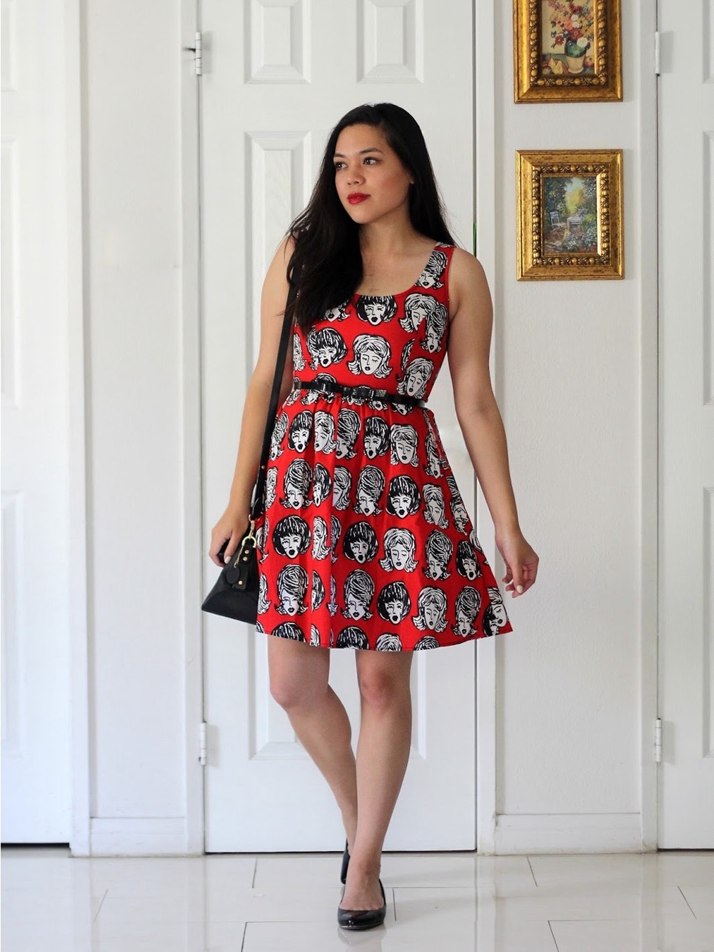Retrolicious 1960s hairdos fit and flare dress size XL - Picture 4 of 12